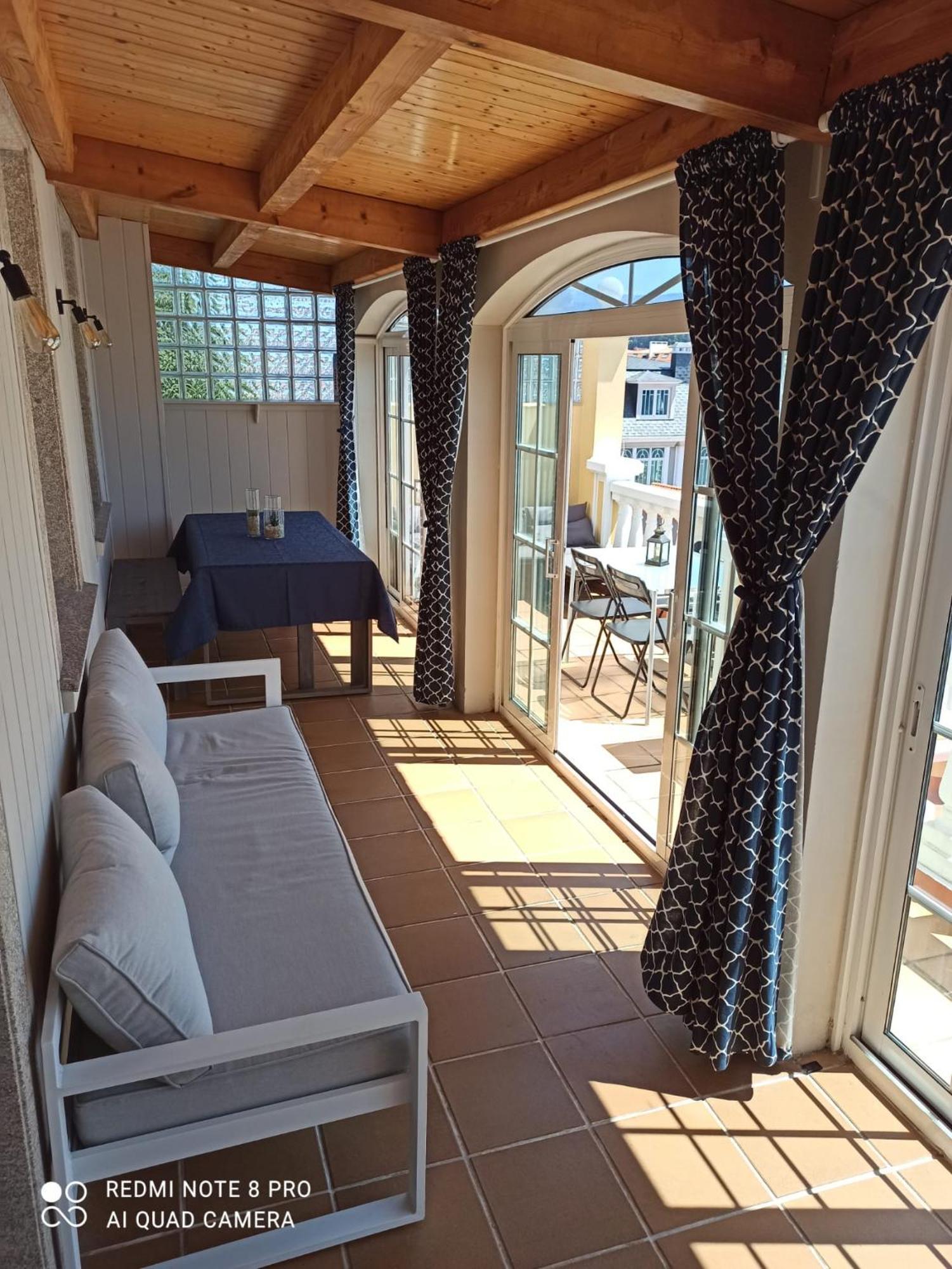 Casa da Costa - Piso con galería y terraza con vistas al mar Cedeira Exterior foto